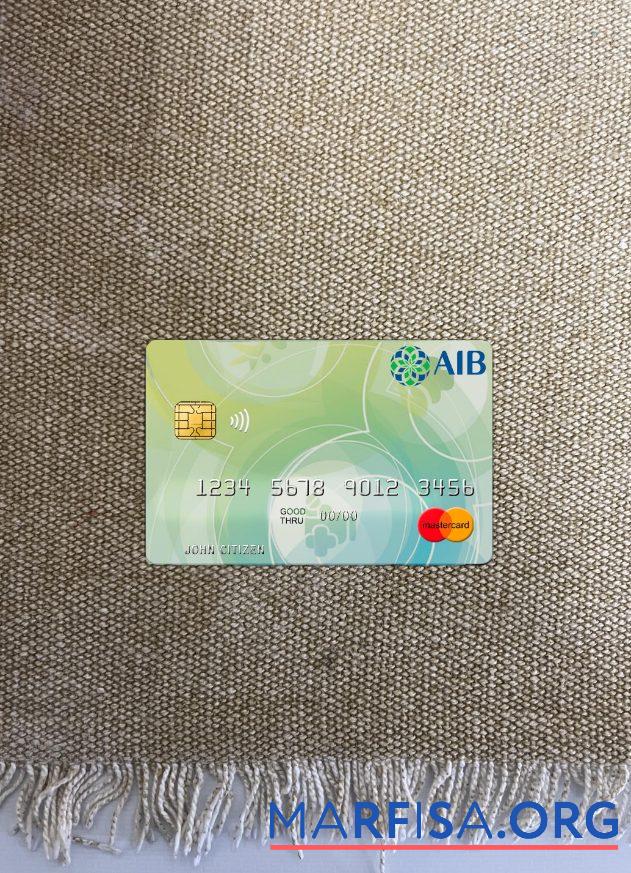 Realistic Afghanistan International bank mastercard photolook front download for verification